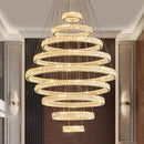 Axyaa Crystal Chandelier Stair Pendant Lamp Living Room Pendant Lights