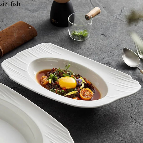 Axya Irregular Ceramic Dinner Plate Specialty Tableware