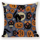 Axyaa Halloween Cushion Cover - Spooky Decorative Pillowcase with Pumpkin, Ghosts & Flying Carpet