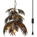Axyaa Coconut Leaf LED Chandelier: Tropical Indoor Pendant Lamp for Living Room, Restaurant, Bedroom