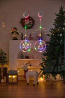 Axyaa LED Xmas Window Lights - Battery Operated for Christmas Parties, Weddings & Garden Decor