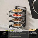 Axyaa Kitchen Folding Side Dish Rack Expandable Microwave Shelf Food Storage Shelves