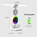 Axyaa Rechargeable LED Desk Lamp with Fan, Clock, and Night Light