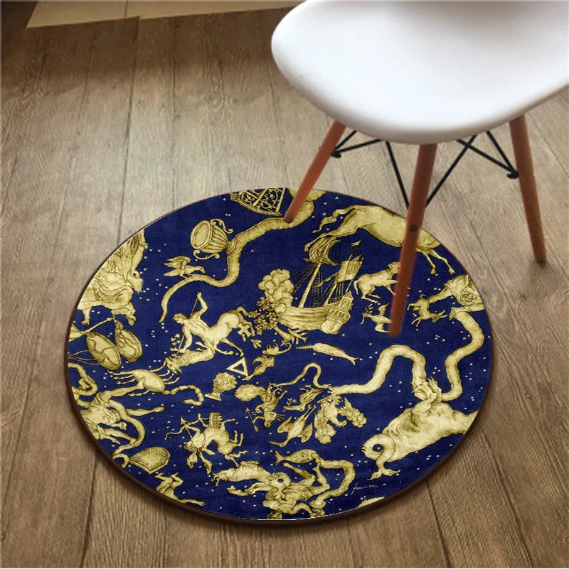 Axyaa Round Carpet Yoga Mat for Home Decor and Relaxation