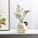Axyaa Ceramic Handle Vase for Flowers, Modern Home Decor