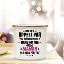 Axyaa Best Mom French Enamel Mug -  Creative Coffee Cup Gift