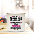 AXYAA Best Mom French Print Enamel Coffee Mug - Home Drinkware Gift