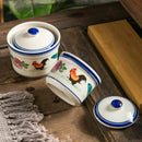 Axya Ceramic Rooster Soup Cup with Lid, Waterproof Dessert Cup for Hotel & Restaurant
