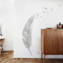 Axyaa Carved Feather Wall Stickers - Home Decor Self Adhesive Living Room Decals