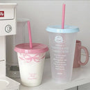 Axyaa Cute Water Cup with Lid Straw: Portable, Reusable, BPA-Free Drinking Bottle