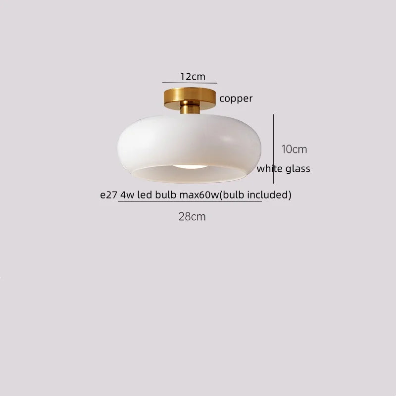 Axyaa Japanese Style LED Ceiling Lamp Iron Glass Modern Ceiling Light Home Decor