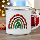 Axyaa Deer Santa Enamel Mug | Christmas Party Drinkware | Xmas Gift Mug