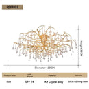 Axyaa Modern Luxury Crystal Round Chandelier for Living, Dining, Lobby & Kitchen Island