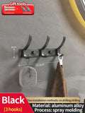 Axyaa Space Aluminum Wall Clothes Hook, Non-Perforated Bathroom & Bedroom Storage
