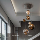Axyaa Modern Stair Chandelier Pendant Light - LED Ceiling Lamp for Living Room
