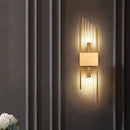 Axyaa Glass Brass Wall Lamp: 3 Color Modes LED Neutral Light for Bedroom, Living Room, Hotel