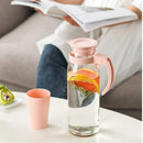 Axyaa Glass Water Kettle Pitcher with Handle and Lid