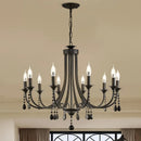 Axyaa Black Metal Crystal Chandelier Living Room LED Lamparas Home Lighting