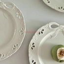 Axyaa Bow Cake & Fruit Salad Plate - Elegant Western Cuisine Dessert & Household Flat Plate