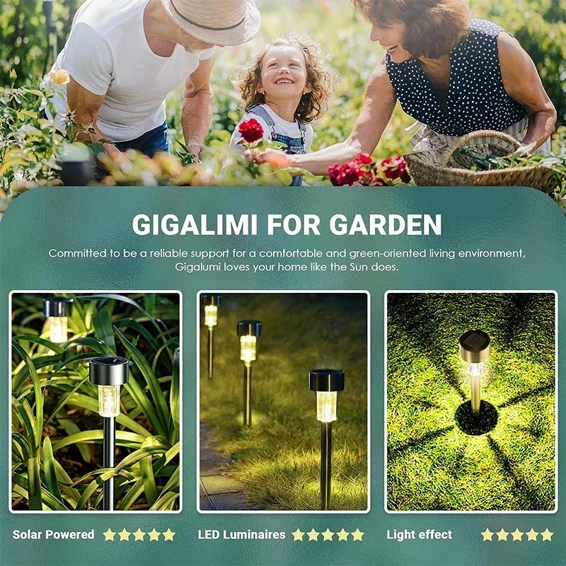 Axyaa Solar Garden Lanterns: Waterproof Landscape Lighting for Pathway, Yard, Lawn