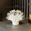 Axyaa Gradient Silver Shell Vase Leaf Shape Home Decor Vase