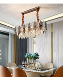Axyaa Smoky Gray Crystal Round Chandelier LED Light Fixture for Modern Luxury Living Room