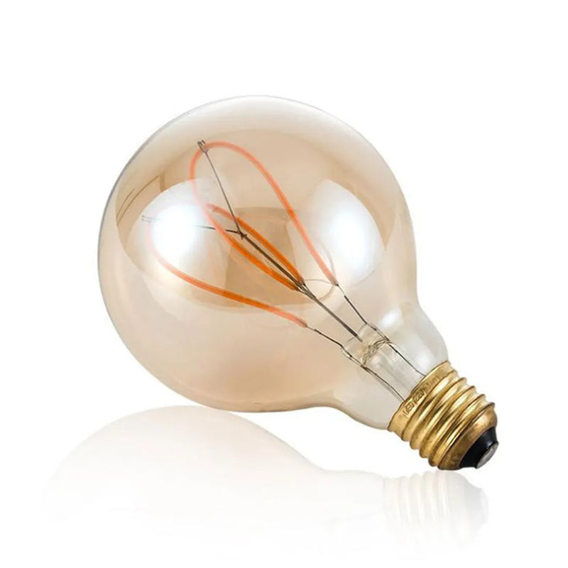 Axyaa 4W Dimmable G95 Heart LED Filament Edison Bulb.