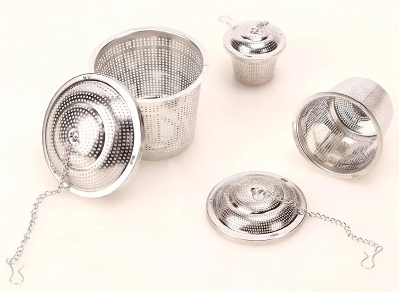 Axya 304 Stainless Steel Tea Ball Spice Infuser Basket Soup Flavor Strainer Box