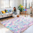 Axyaa Shaggy Tie-Dyed Carpet: Luxe Living Room & Bedroom Rug