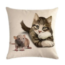 Axyaa Pet Cat Dog Linen Pillowcase 45*45cm - Home Sofa Car Decor