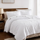 Axyaa White Cotton Oversized Cal King Quilt Set - Soft Lightweight Bedspread