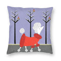 Pink Convertible Pillowcase White Poodle Sofa Cushion Cover Axyaa Home Decor