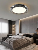 Axyaa Modern Led Ceiling Light - Black/Amber Round 50cm Lighting Fixture