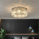 Axyaa Crystal Ceiling Light Fixture LED Chandelier for Bedroom, Modern Steel Design
