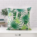 Axyaa Cactus Linen Cushion Cover 45x45cm for Home Decor - Green Plant Pillow Cover