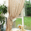 Axyaa Floral Jacquard Tulle Curtains: European Retro Style for Living Room Decor