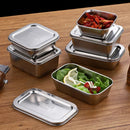 Axyaa Stainless Steel Food Storage Tray with Cover: Buffet Serving Plates & Kitchen Organizer