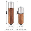 Axya Stainless Steel Cap Manual Grinder for Kitchen, Acacia Cylindrical Bottle with Ceramic Core