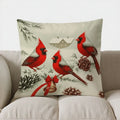 Axyaa Christmas Cardinals Pillow Cover for Home & Winter Decor