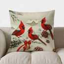 Axyaa Christmas Cardinals Pillow Cover for Home & Winter Decor