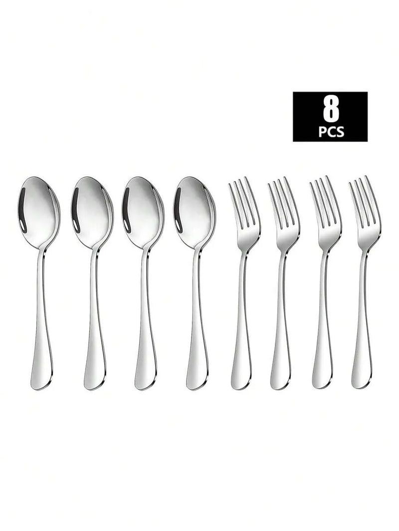 Axyaa Stainless Steel Fork and Spoon Set - Ideal for Home, Restaurant, Wedding, Party