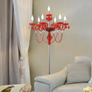 Axyaa Elegant Red Crystal Floor Lamp for Luxurious Living Spaces