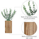 Axyaa Wood Wall Planter Vase with Artificial Eucalyptus Farmhouse Hanging Planter