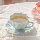 Axyaa Ceramic Beauty Cup Set for Afternoon Tea and Coffee - Petal High Refreshment