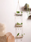 Axyaa Air Plants Wall Hanging Floating Shelf Boho Art Home Decor