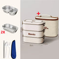 Axyaa Stainless Steel Thermal Bento Box Set for Kids School Lunch