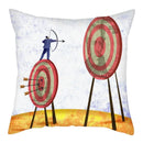 Sword Target Pattern Cushion Cover 45X45cm by Axyaa - Realistic Art Print Home Decor Pillowcase