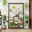 Axyaa 5-Tier Metal Plant Stand with 10 Hanging Hooks | 70.9" Tall Plant Shelf