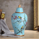 Axyaa Ceramic Floral Vase Set - Antique Porcelain Storage Jars for Rustic Home Decor