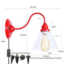 Axyaa Red LED Wall Lights: Industrial Vintage Bedroom Lamp for Hallway, Reading, and Bathroom